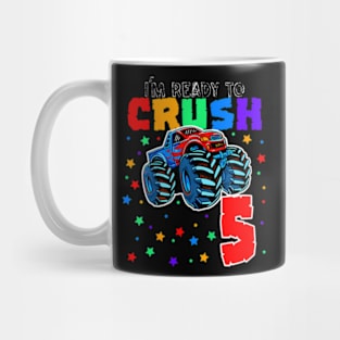 Kids I'M Ready To Crush 5 Monster Truck 5Th Birthday Gift Boys Mug